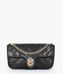 Luxe Archive's  Black quilted small shoulder bag with chain