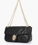 Luxe Archive's  Black quilted small shoulder bag with chain