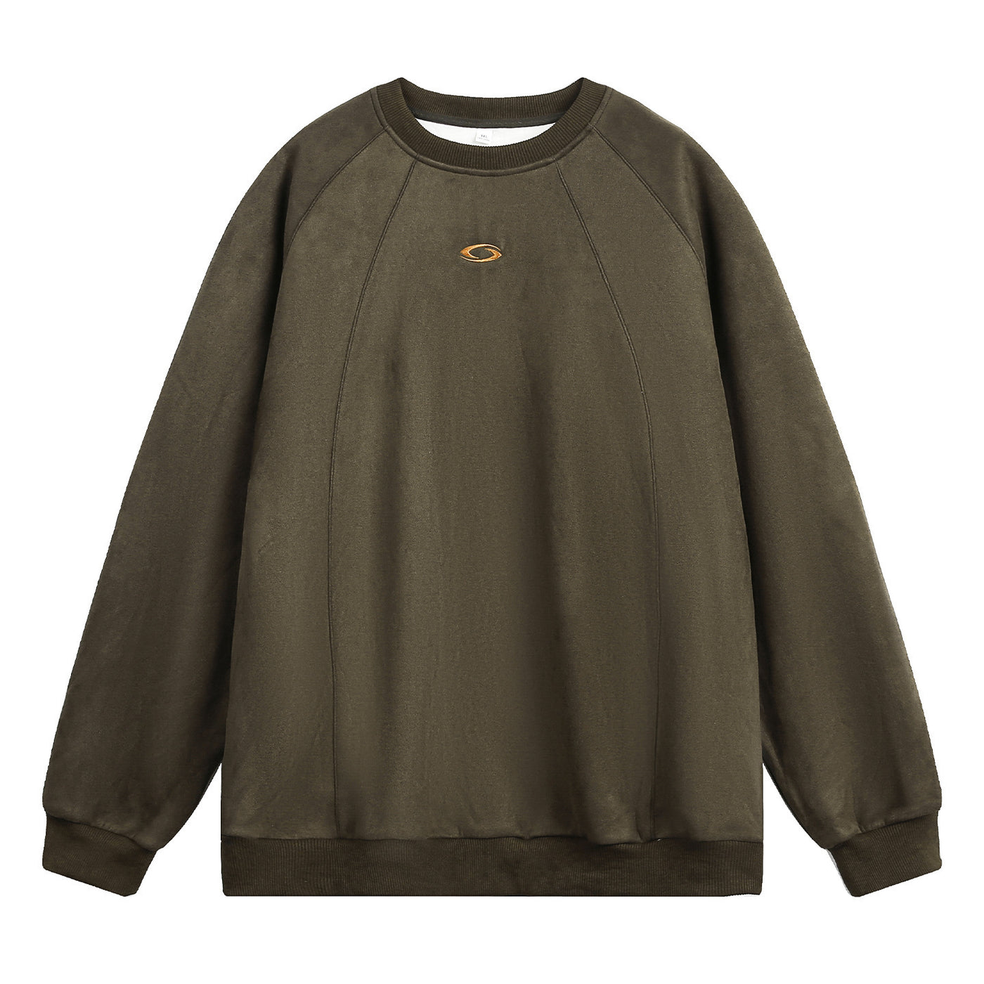 Faux Suede Texture Heavy Round Neck Sweater For Men