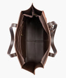 Luxe Archive's  Dark brown suede over the shoulder tote bag