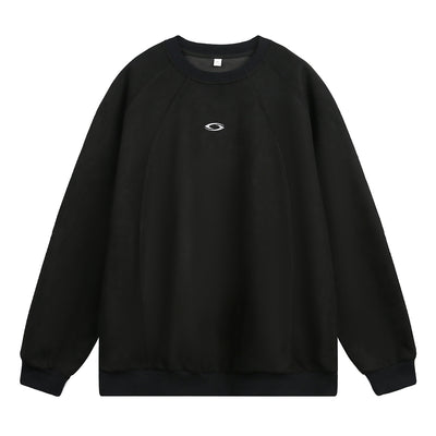 Faux Suede Texture Heavy Round Neck Sweater For Men